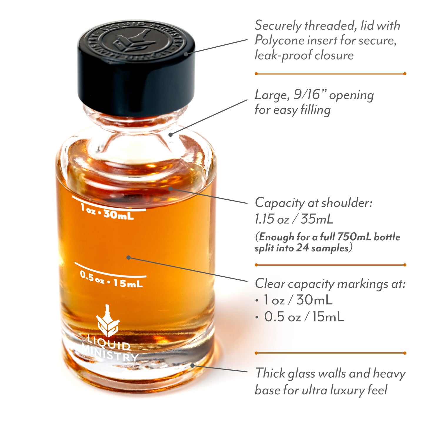 Liquid Ministry Sample Bottles - 1 oz / 30 mL